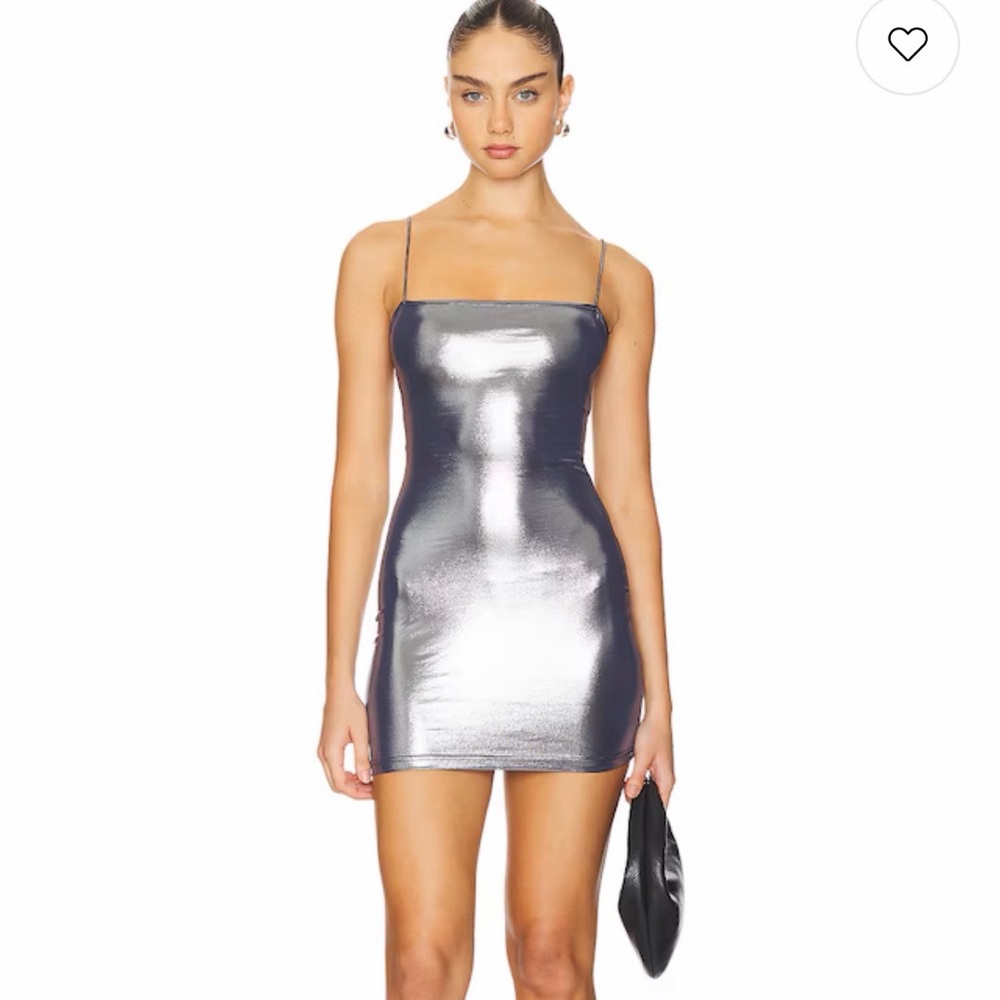 Revolve Superdown Joanna Mini Dress in Silver